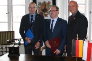 Arbeitstreffen mit dem Präsidenten der polnischen Partnerstadt Czesław Renkiewicz aus Suwałki